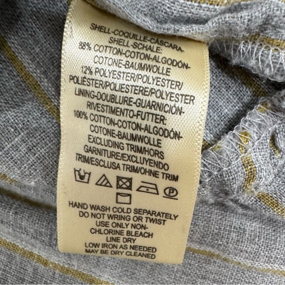 Anthropologie Maeve Tisdale Embroidered Tassel Midi Dress Women 6 Oversized Gray - Picture 13 of 16